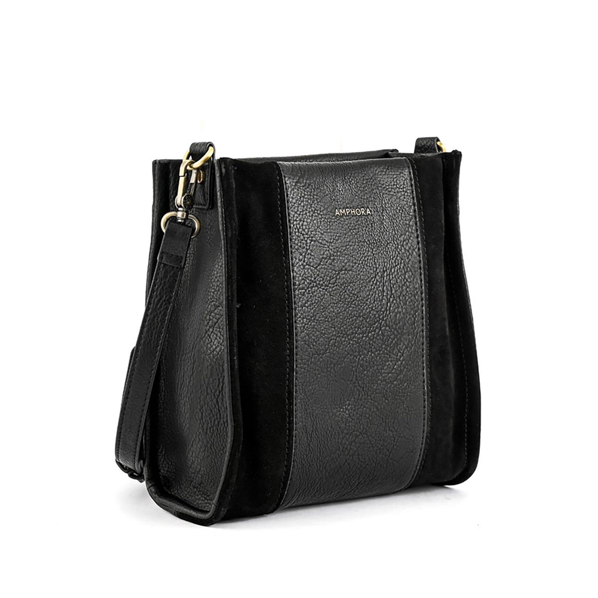 AMPHORA - Cartera Crossbody Roux Negro