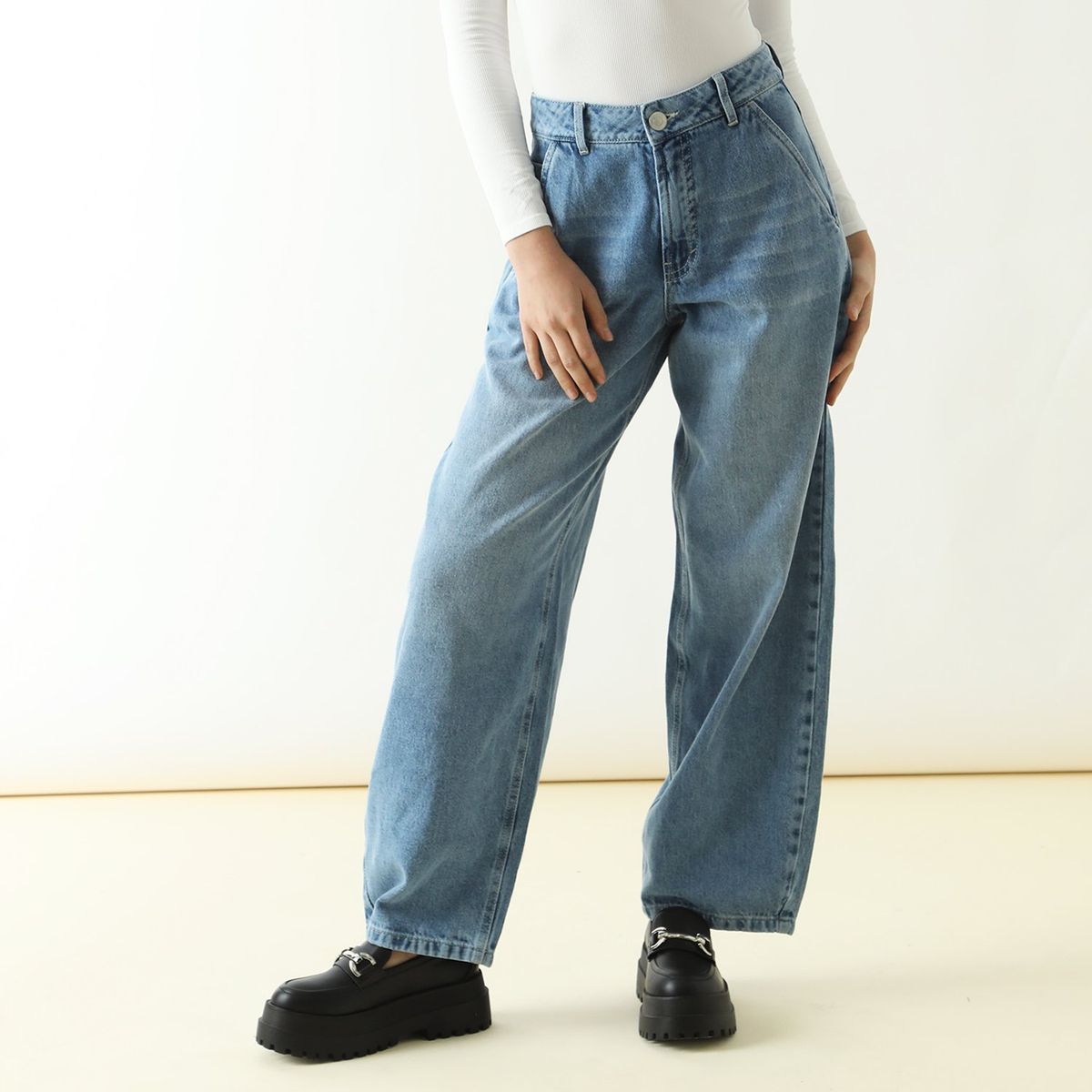 SYBILLA - Jean Skater 100% Algodón Mujer