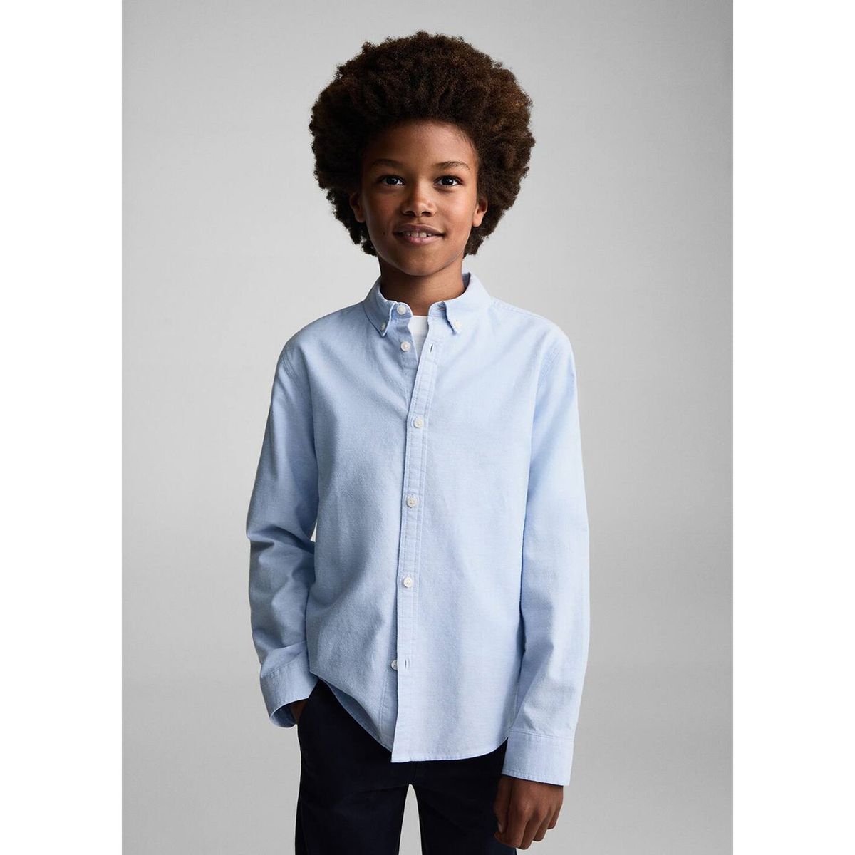 MANGO KIDS - Camisa Niño Manga larga Algodón Mango Kids