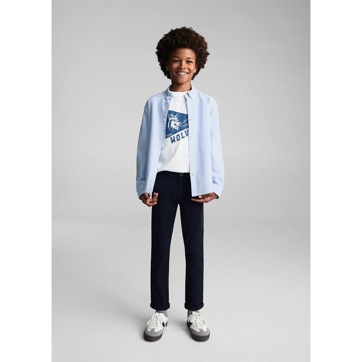 MANGO KIDS - Camisa Niño Manga larga Algodón Mango Kids