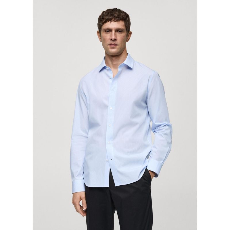 MANGO - Camisa Manga Larga 100% Algodón Hombre Mango 