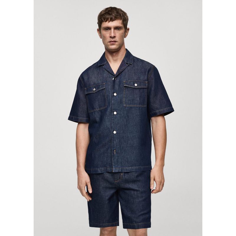 MANGO - Camisa Manga Corta Algodón Hombre Mango 