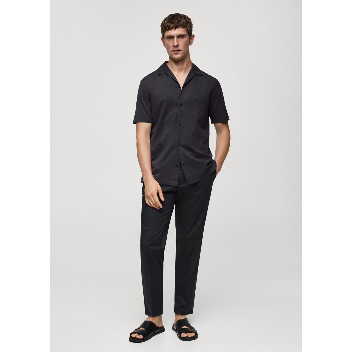 MANGO - Camisa Manga Corta Algodón Hombre Mango