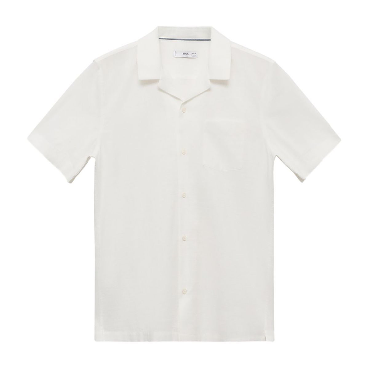 MANGO - Camisa Manga Corta 100% Algodón Hombre Mango