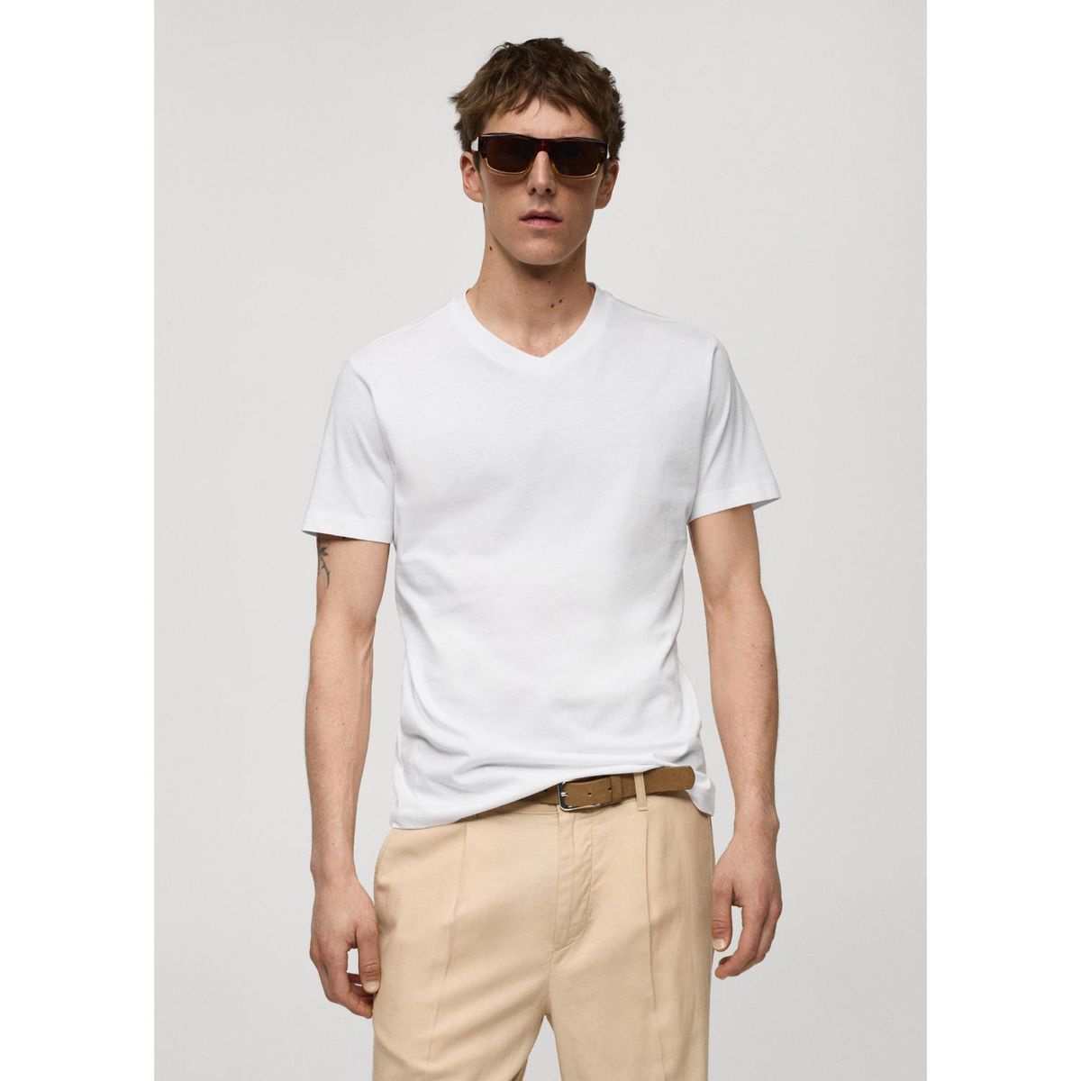 MANGO - Camiseta Slim Fit Algodón Hombre Mango