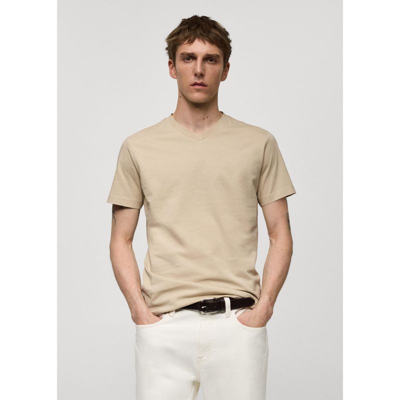 MANGO - Camiseta Slim Fit Algodón Hombre Mango