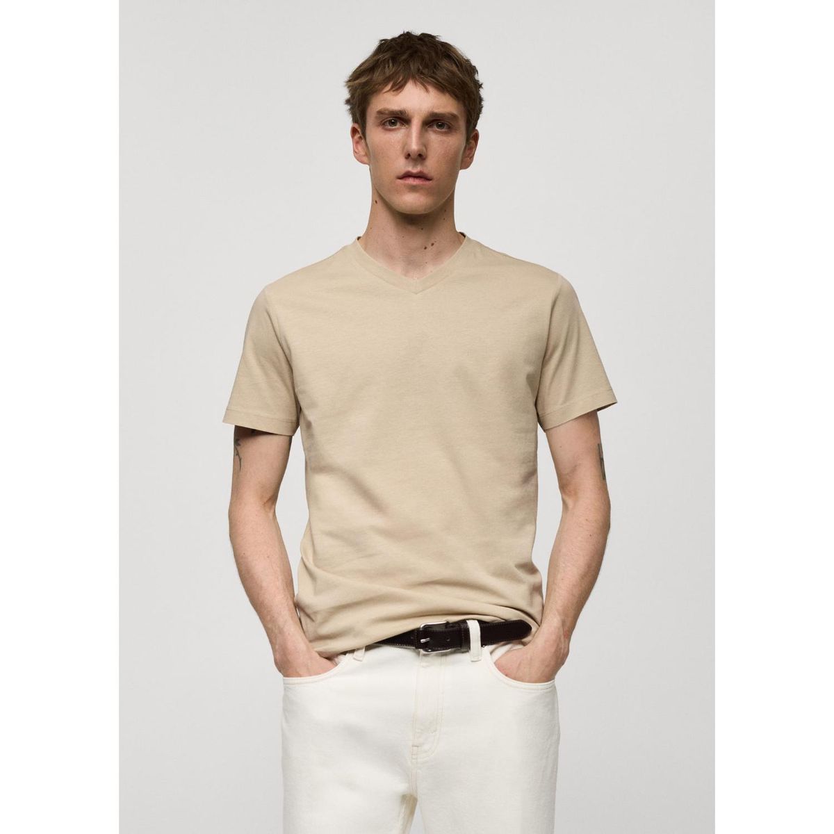 MANGO - Camiseta Slim Fit Algodón Hombre Mango