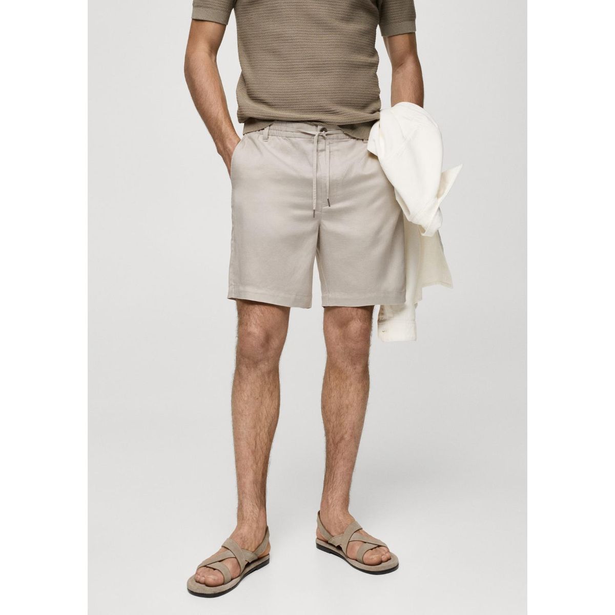 MANGO - Bermudas Lino Hombre Mango