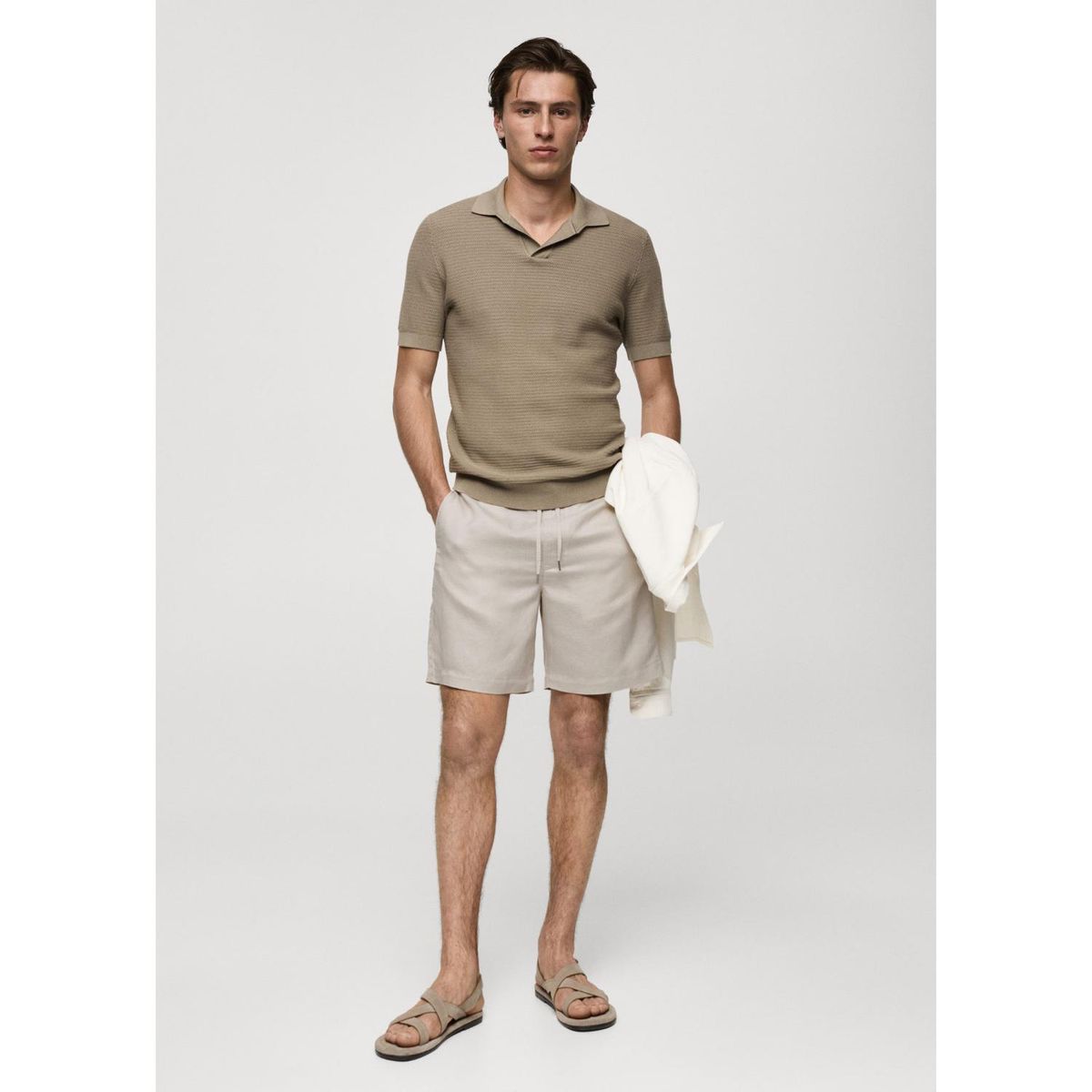 MANGO - Bermudas Lino Hombre Mango