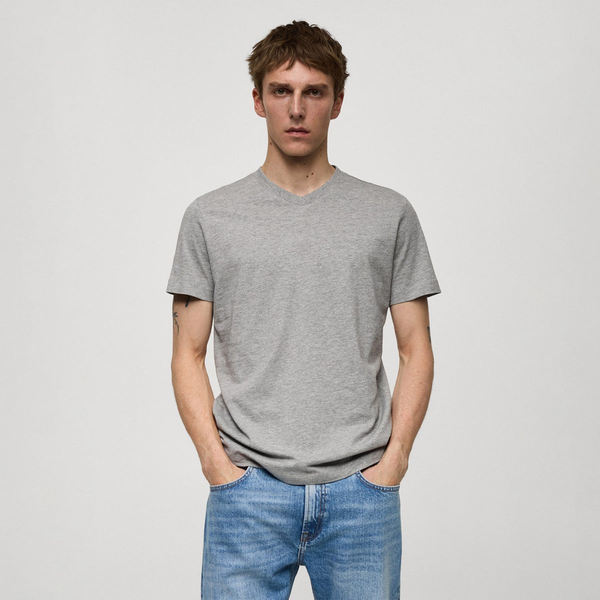 MANGO - Camiseta Slim Fit Algodón Hombre Mango 