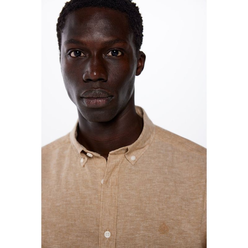 SPRINGFIELD - Camisa Manga Corta Lino Hombre Springfield