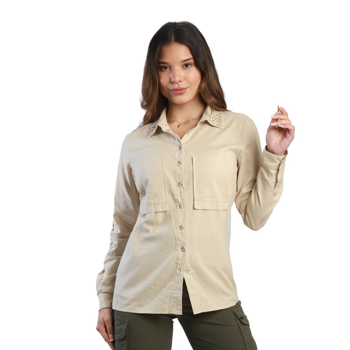 FORDAN JEANS - Blusa Manga Larga 100% Algodón Mujer Fordan Jeans