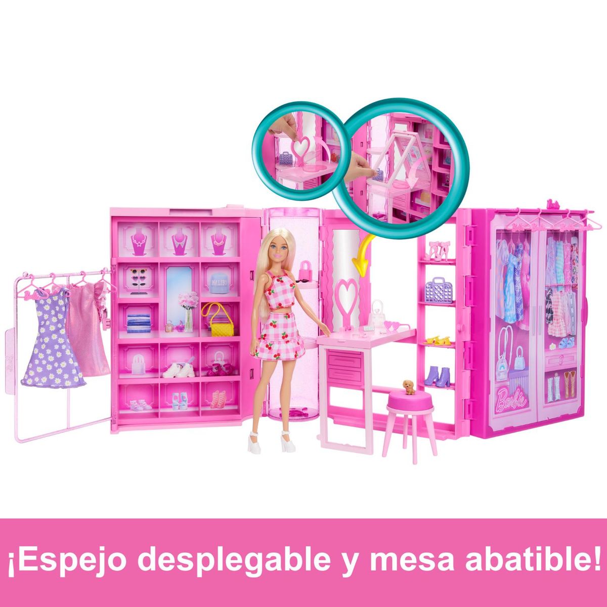 BARBIE - Set Clóset de Los Sueños Con Accesorios Y Muñeca Barbie