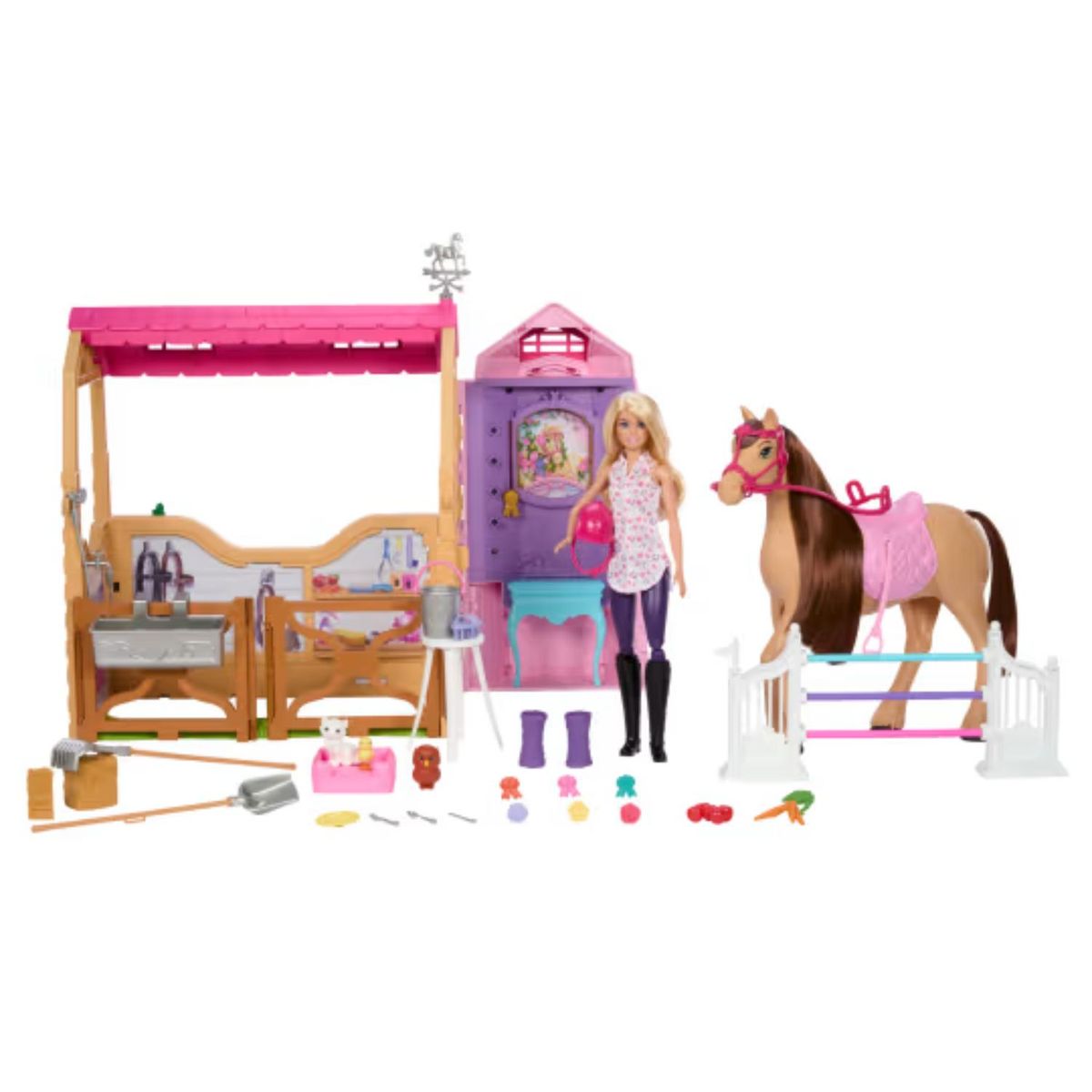BARBIE - Juguete Muñeca Jinete Caballo + Accesorios Barbie
