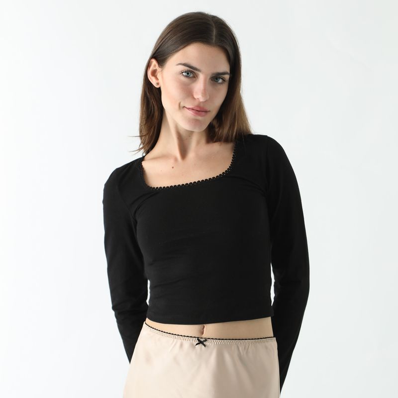 SYBILLA - Polo Manga Larga Algodón Mujer Sybilla