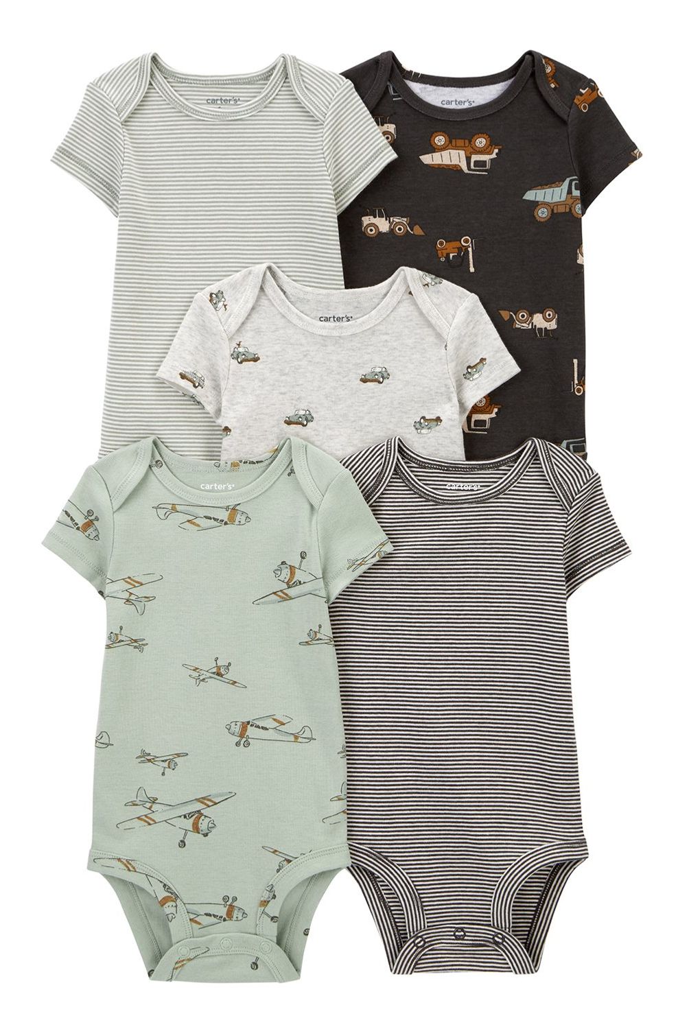 CARTER'S - Body Bebé Niño Pack X5 Algodón Carters