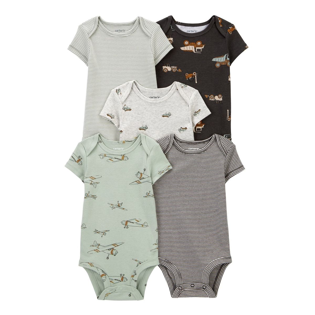 CARTER'S - Body Bebé Niño Pack X5 Algodón Carters