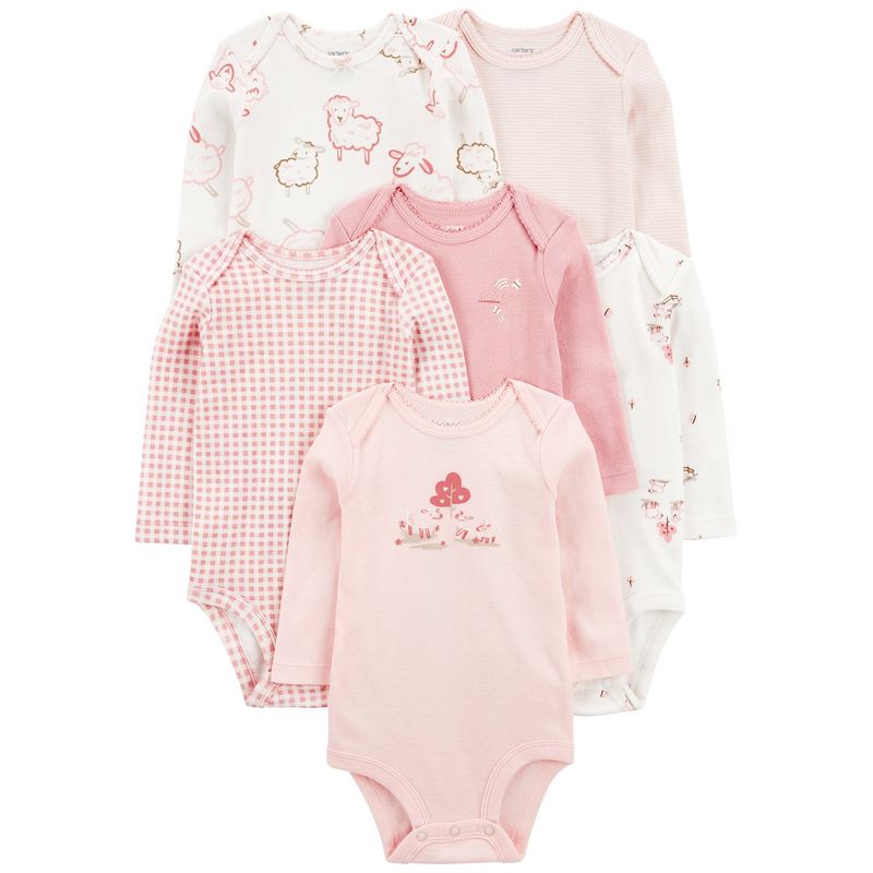 CARTER'S - Body Pack X6 Bebé Niña Algodón