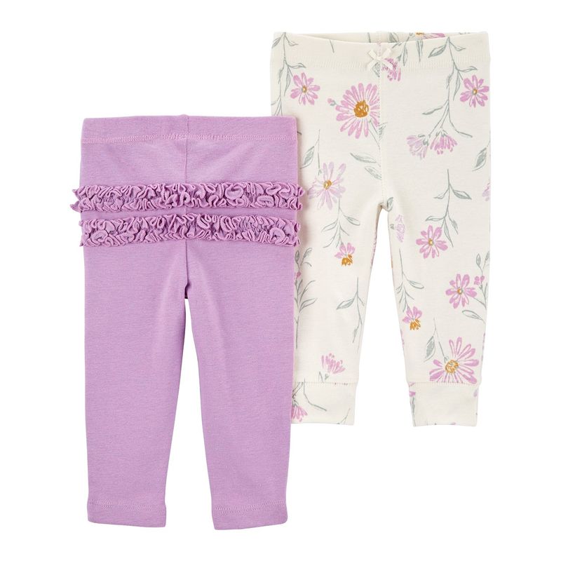 CARTER'S - Pantalón Bebé Niña Pack X2 Algodón Carters.