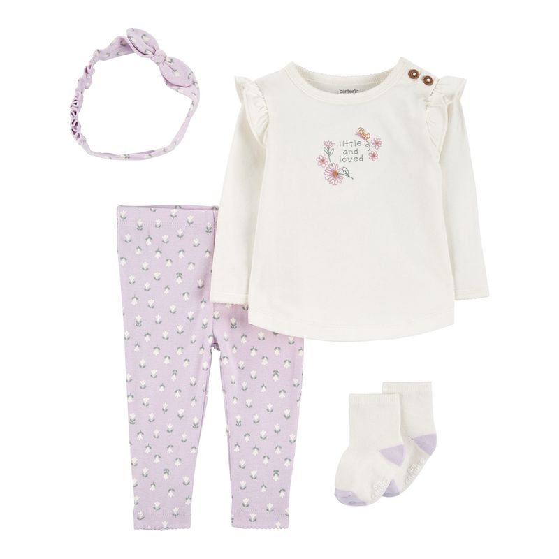 CARTER'S - Conjunto Bebé Niña 4 Piezas Algodón Carters