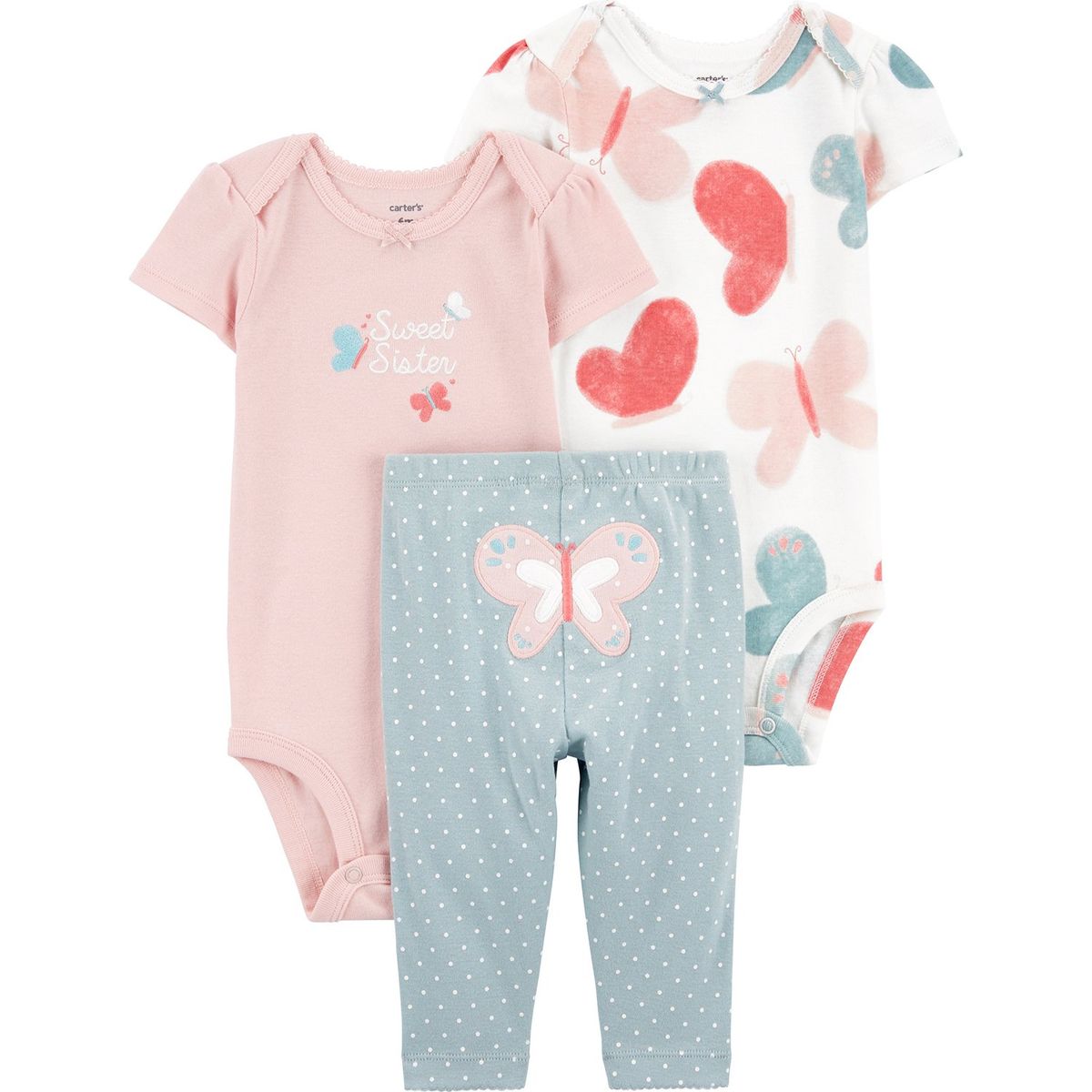 CARTER'S - Conjunto Bebé Niña 3 Piezas Algodón Carters