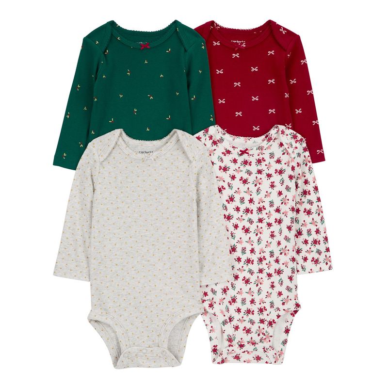 CARTER'S - Body Pack X4 Bebé Niña Algodón