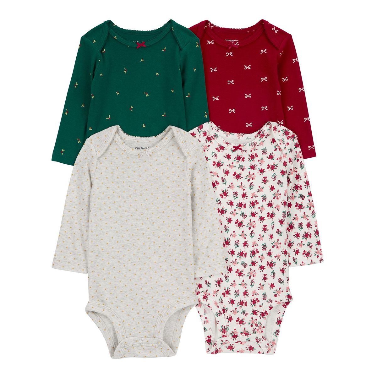 CARTER'S - Body Pack X4 Bebé Niña Algodón