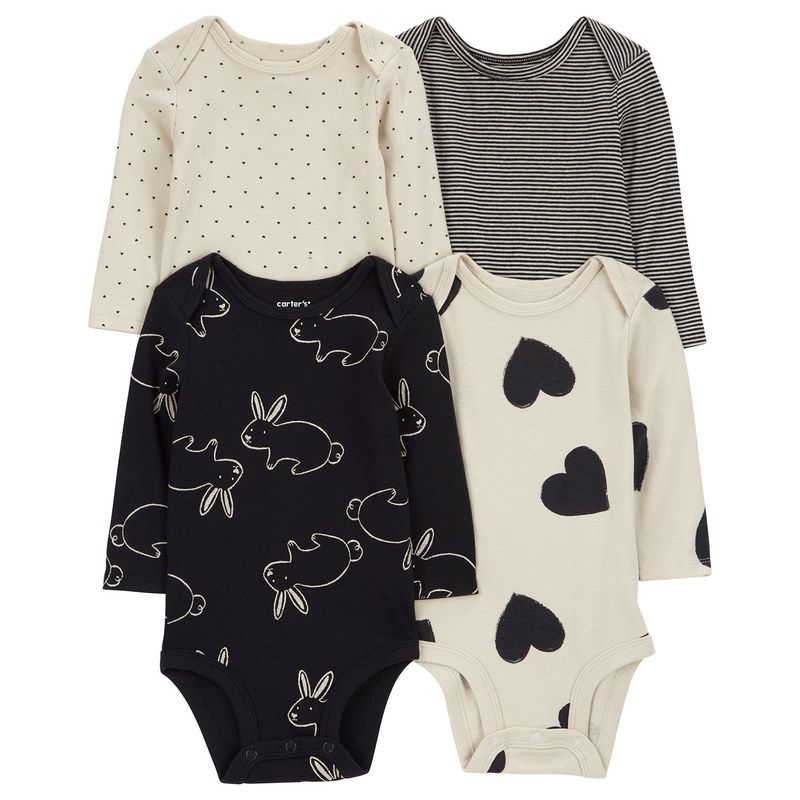 CARTER'S - Body Pack X4 Bebé Niña Algodón