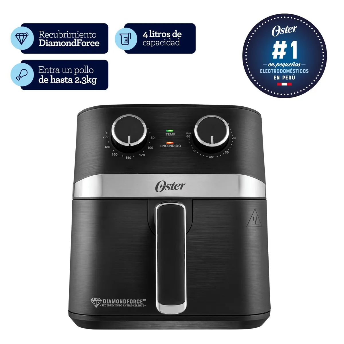 OSTER - Freidora De Aire Oster 4L Manual Con Revestimiento Antiadherente.