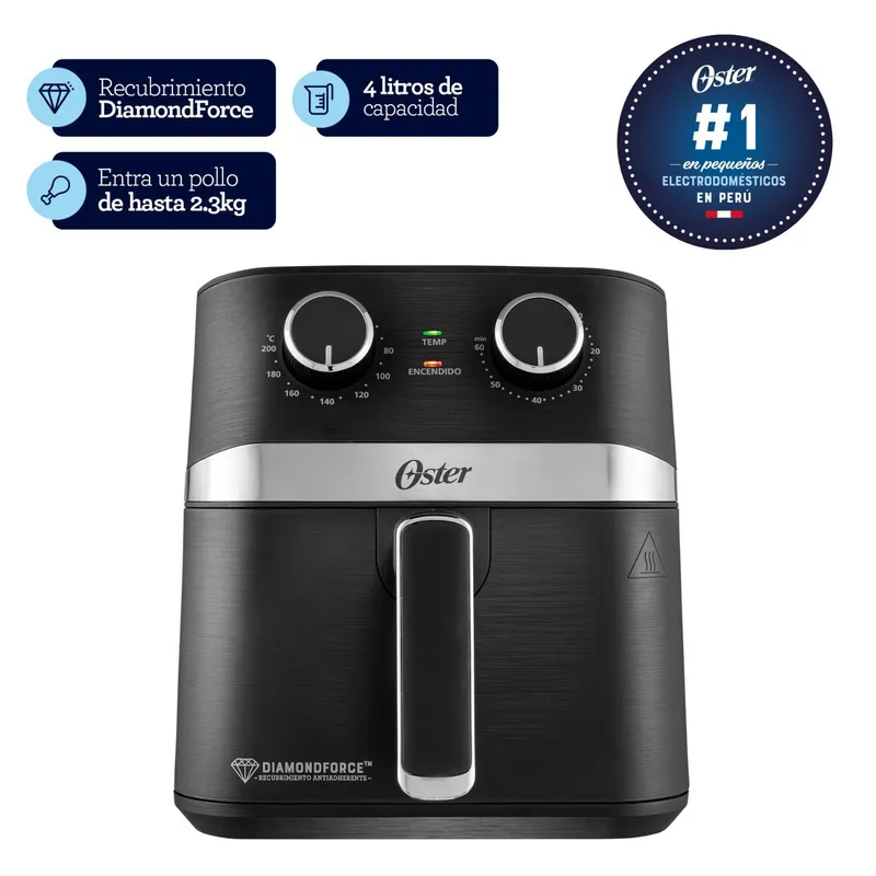 OSTER - Freidora De Aire Oster 4L Manual Con Revestimiento Antiadherente