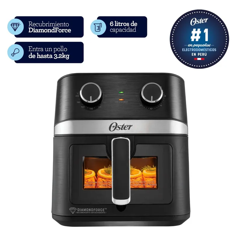 OSTER - Freidora De Aire Oster 6L Manual Ventana Y Diamondforce
