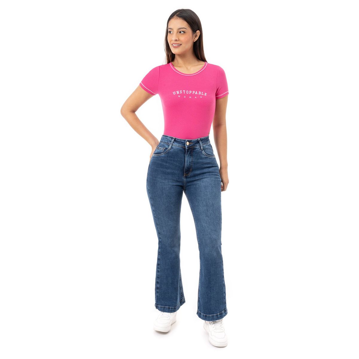 PIONIER - Pantalón Flare Tiro Medio Mujer Pionier