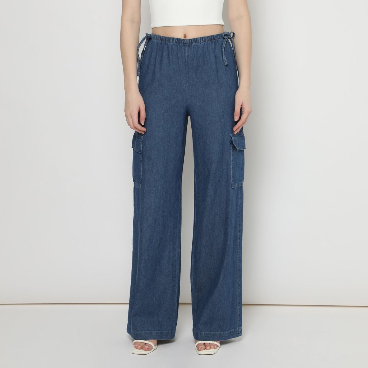 SYBILLA - Pantalón Culotte Tiro Alto Mujer Sybilla