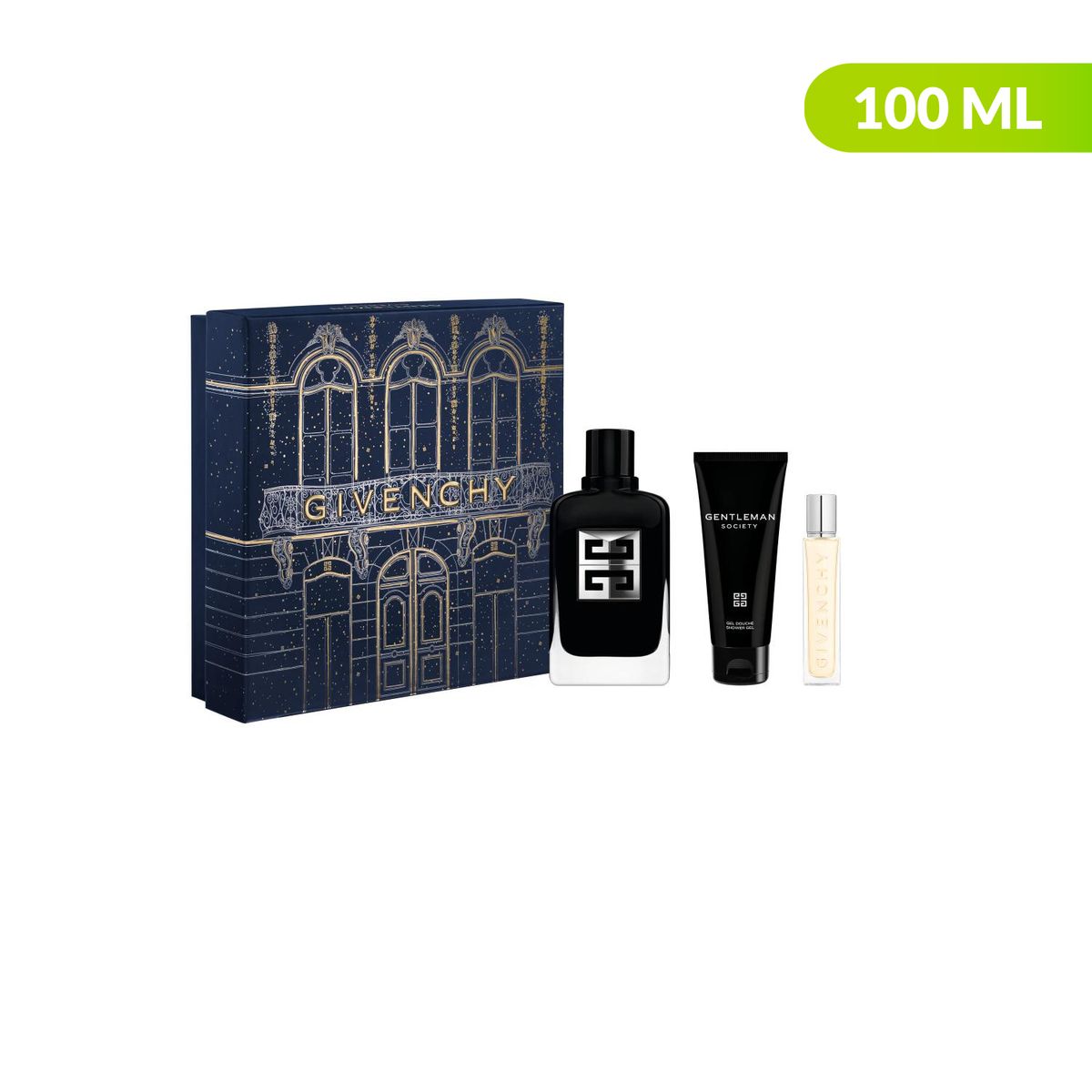 GIVENCHY - Gentleman Society Eau De Parfum 100 Ml + Gel De Ducha Para El Cabello Y Cuerpo 75 Ml + Perfumero De Viaje En Spray 12.5 Ml