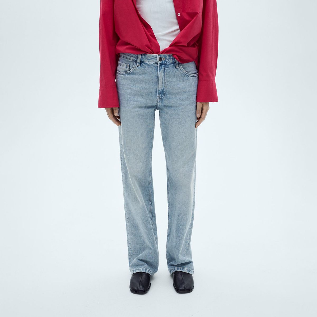 MANGO - Jean Straight 100% Algodón Mujer Mango