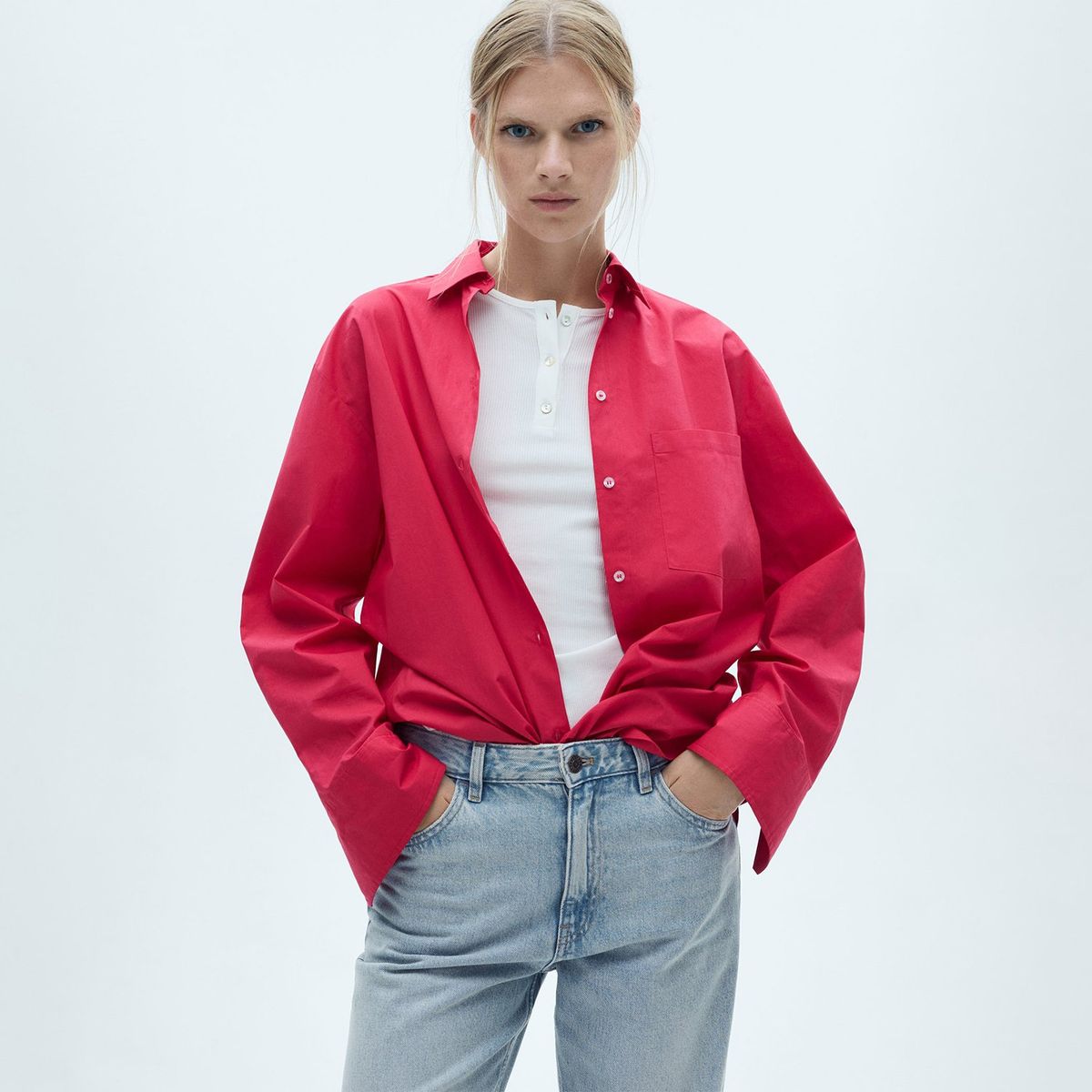 MANGO - Jean Straight 100% Algodón Mujer Mango