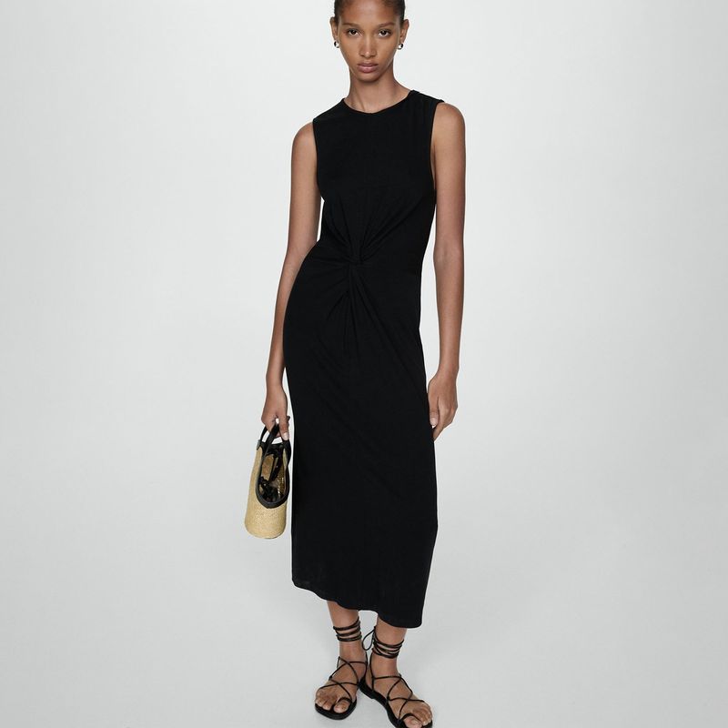 MANGO - Vestido Largo 100% Algodón Mujer Mango