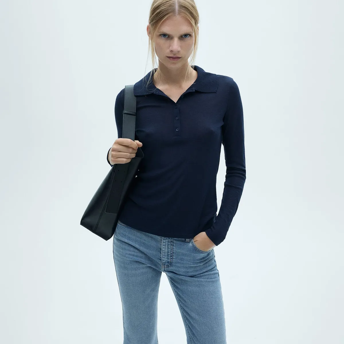 MANGO - Jean Flare Tiro Alto Mujer Mango