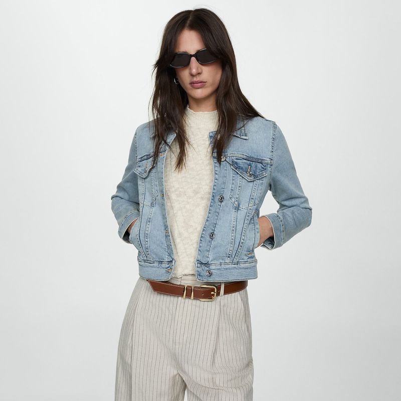 MANGO - Casaca Jean Algodón Mujer Mango