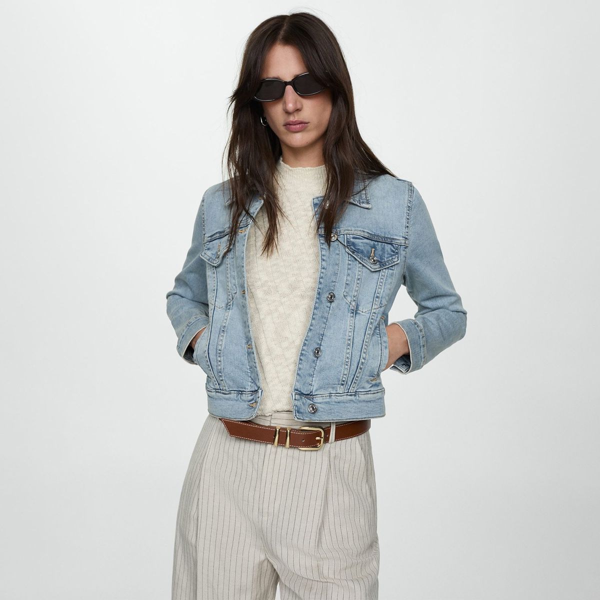 MANGO - Casaca Jean Algodón Mujer Mango