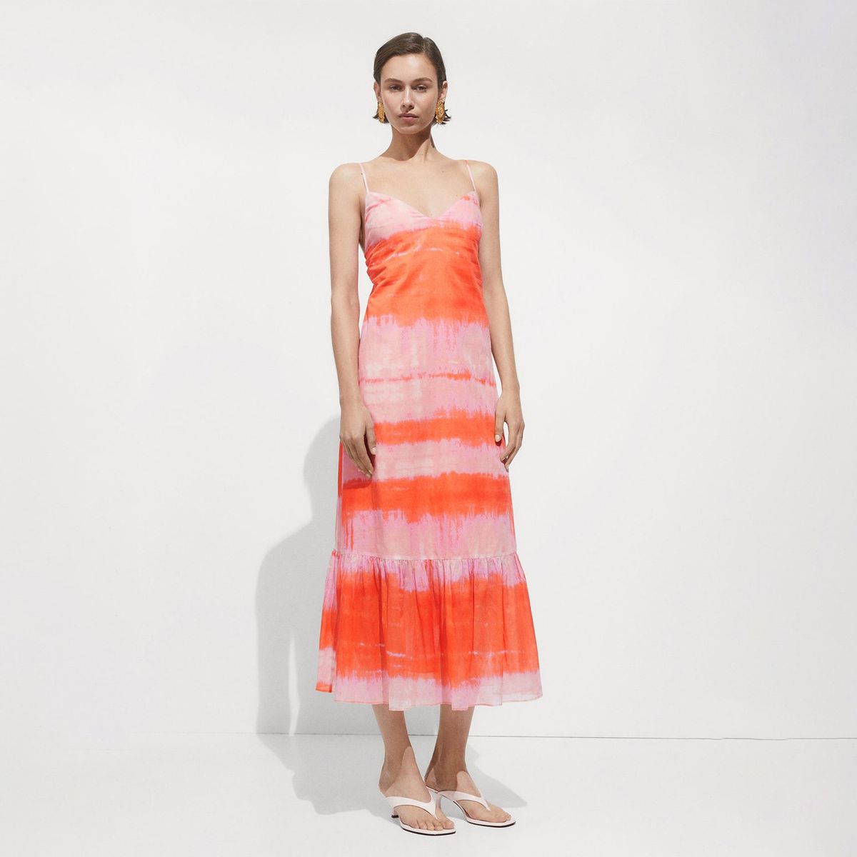 MANGO - Vestido Largo 100% Algodón Mujer Mango