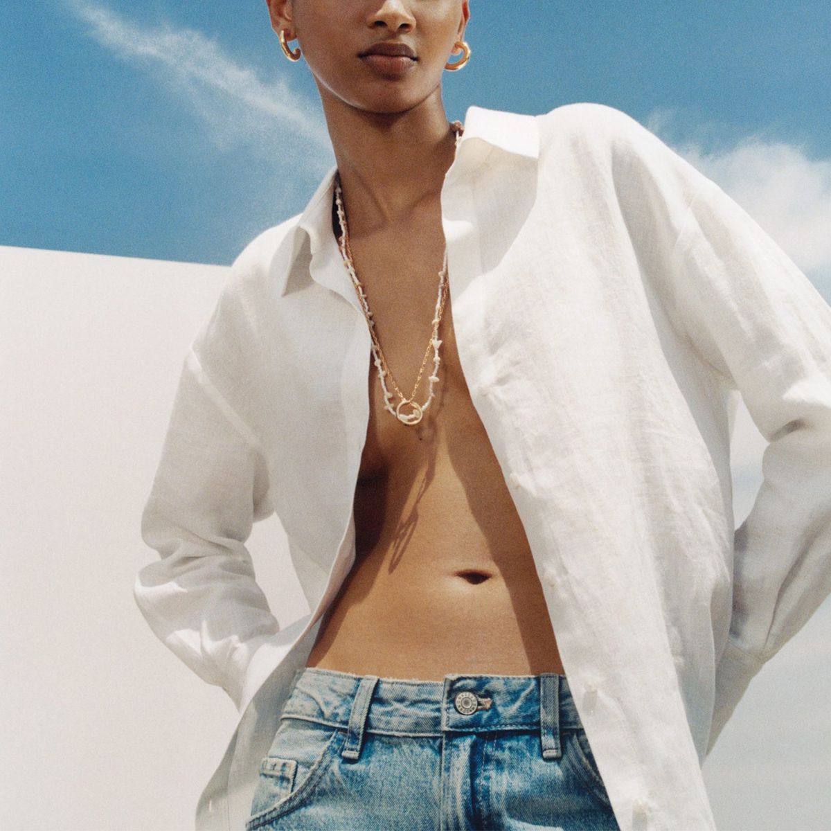 MANGO - Blusa Manga Larga 100% Lino Mujer Mango