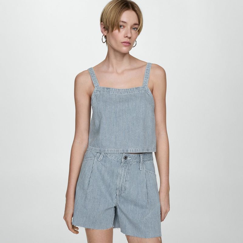 MANGO - Top Sin Mangas 100% Algodón Mujer Mango