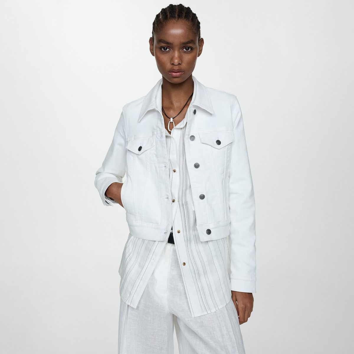 MANGO - Casaca Jean Algodón Mujer Mango