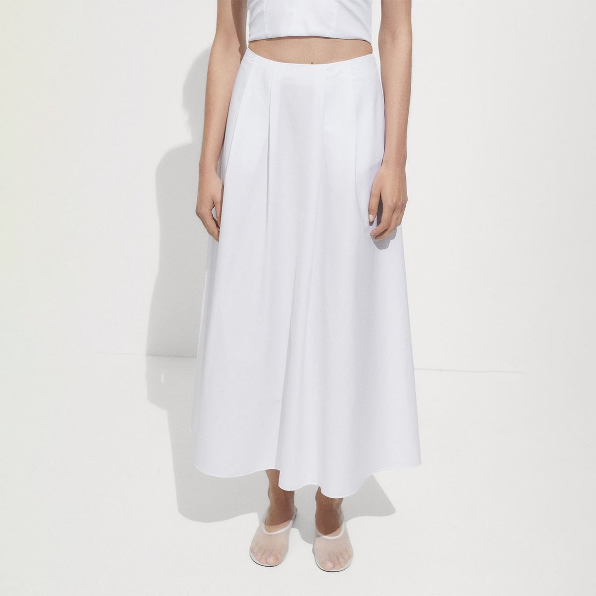 MANGO - Falda Larga Algodón Mujer Mango