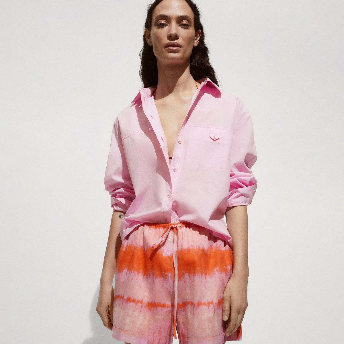 MANGO - Blusa Manga Larga 100% Algodón Mujer Mango