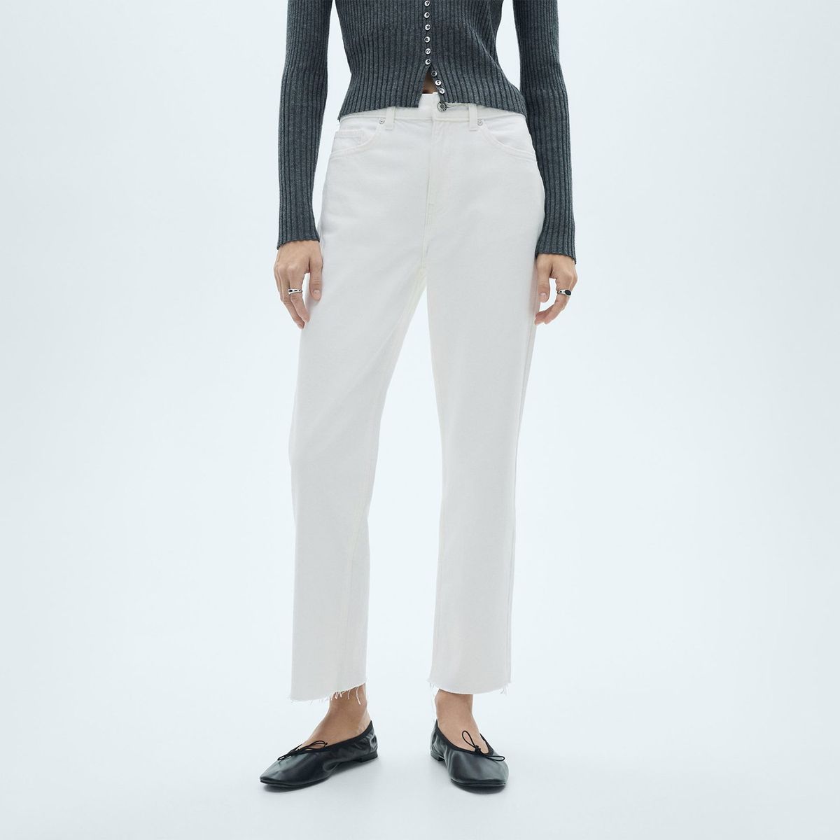 MANGO - Jean Straight Tiro Alto Mujer Mango