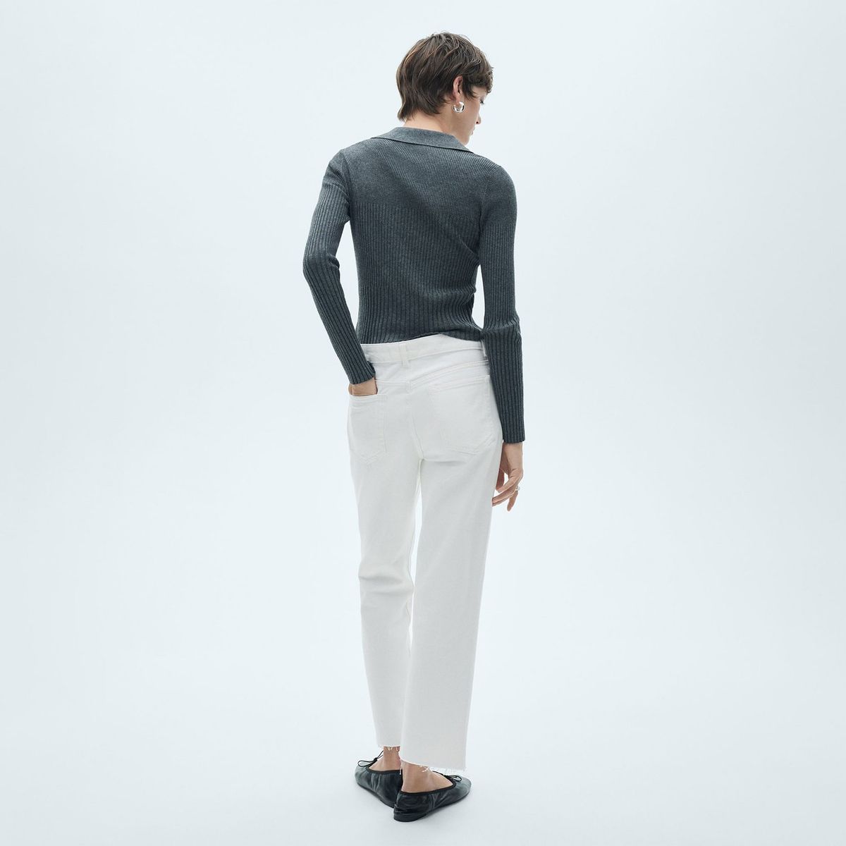 MANGO - Jean Straight Tiro Alto Mujer Mango