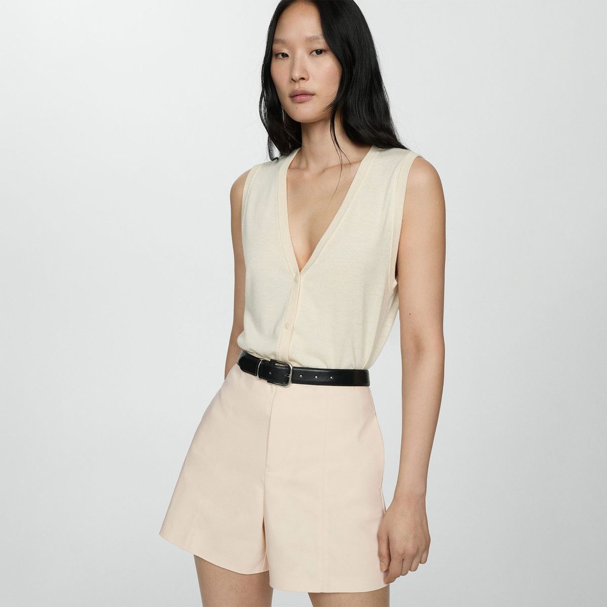 MANGO - Short Straight Algodón Mujer Mango