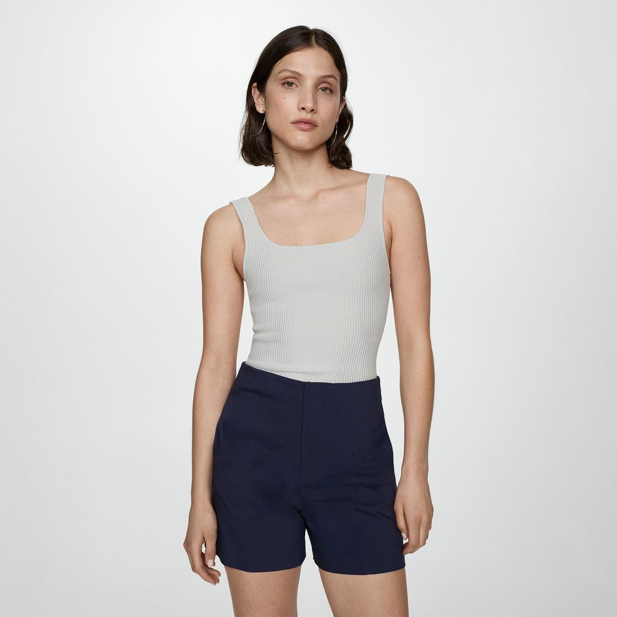 MANGO - Short Straight Algodón Mujer Mango